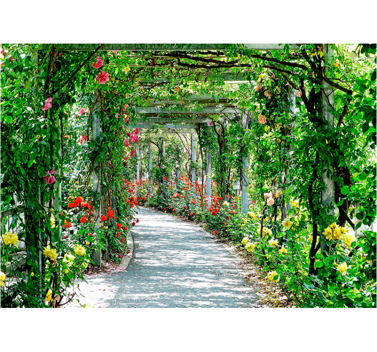 Fotomurais flores arcada floral exuberante - TenStickers