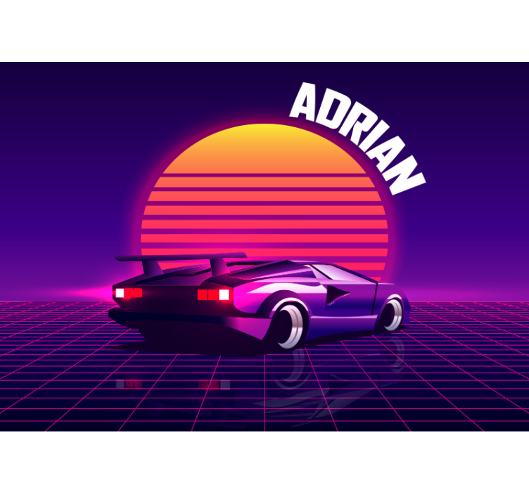 Fotomural para quarto carro ao pôr do sol - TenStickers