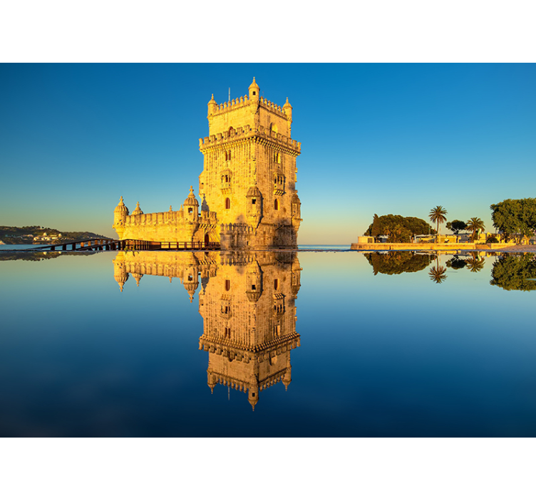 Fotomurais cidades e países reflexo da torre de belém - TenStickers
