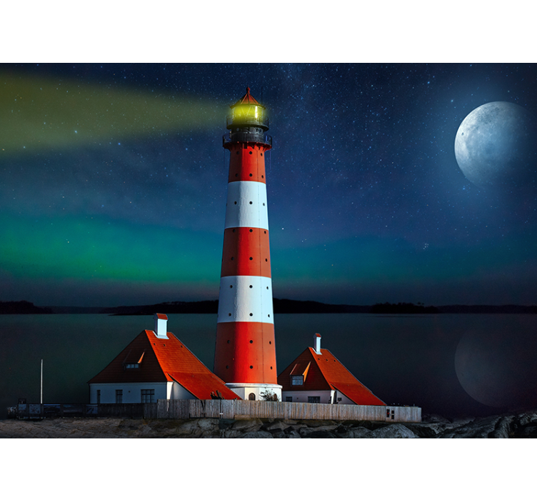 Fotomurais de paisagens Farol ao luar - TenStickers