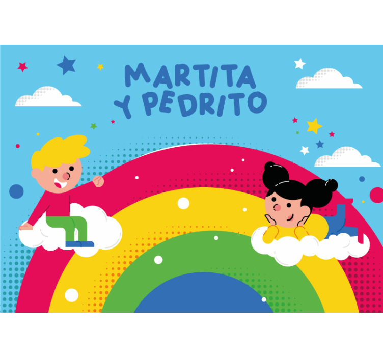 Mural de parede infantil amigos de infância brincando - TenStickers