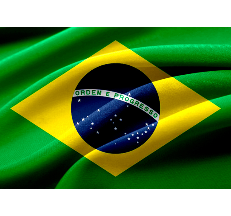 Fotomurais cidades e países com design da bandeira do brasil - TenStickers