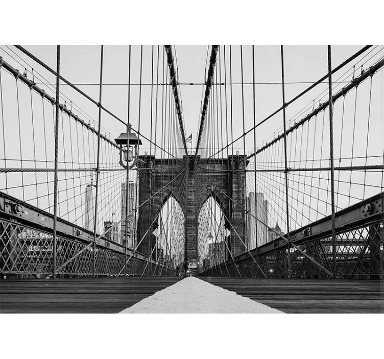Fotomurais cidades e países vista da ponte do brooklyn - TenStickers