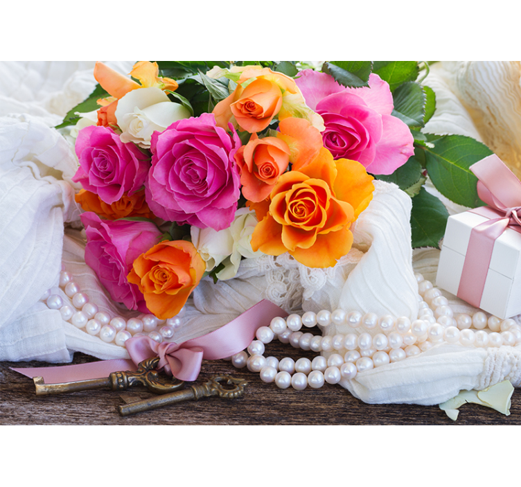 Fotomurais flores arranjo de buquê de rosas - TenStickers