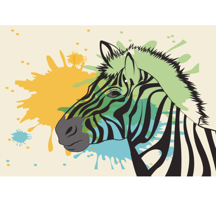 Mural de parede animais arte splash zebra - TenStickers