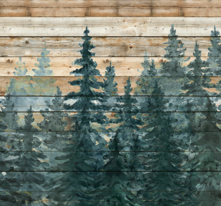 Mural de parede para a sala Árvores aquareladas - TenStickers