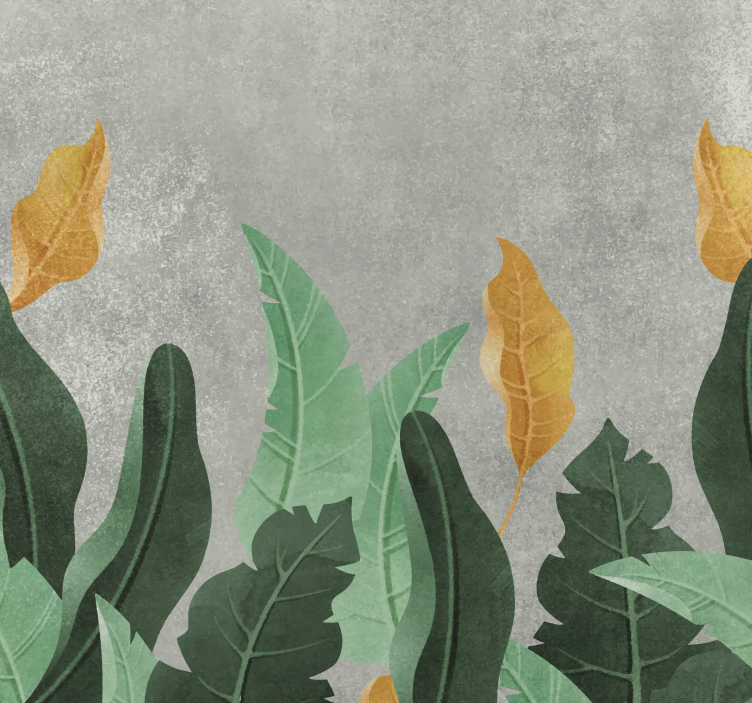 Mural de parede para a sala plantas em concreto - TenStickers