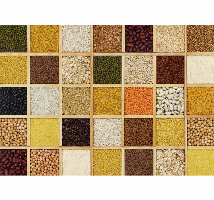 fotomural de parede cozinha leguminosas diferentes - TenStickers