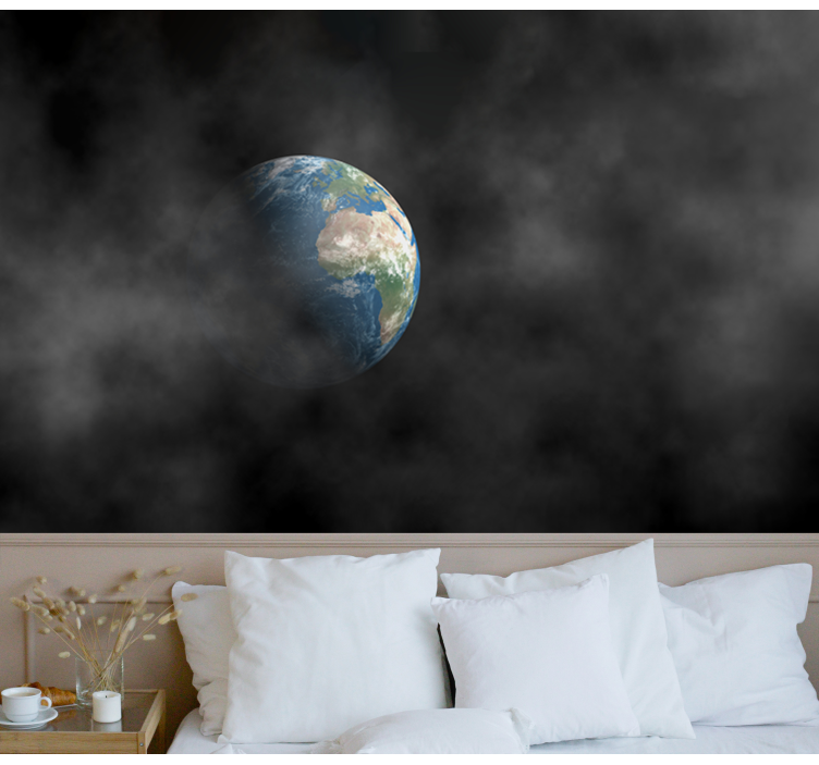 Terra cercada por murais de parede de casamento de fumaça - TenStickers