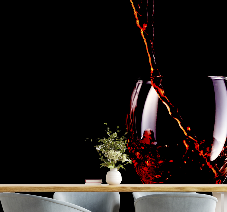 Murais de Parede 3D Copo de enchimento de vinho tinto - TenStickers