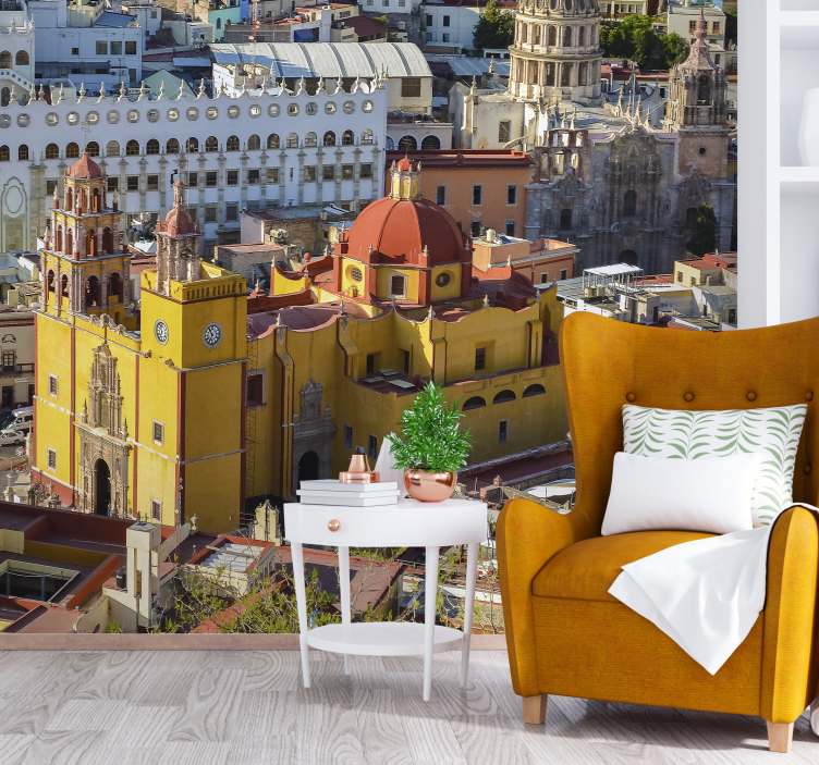 Fotomurais cidades e países catedral amarela histórica - TenStickers