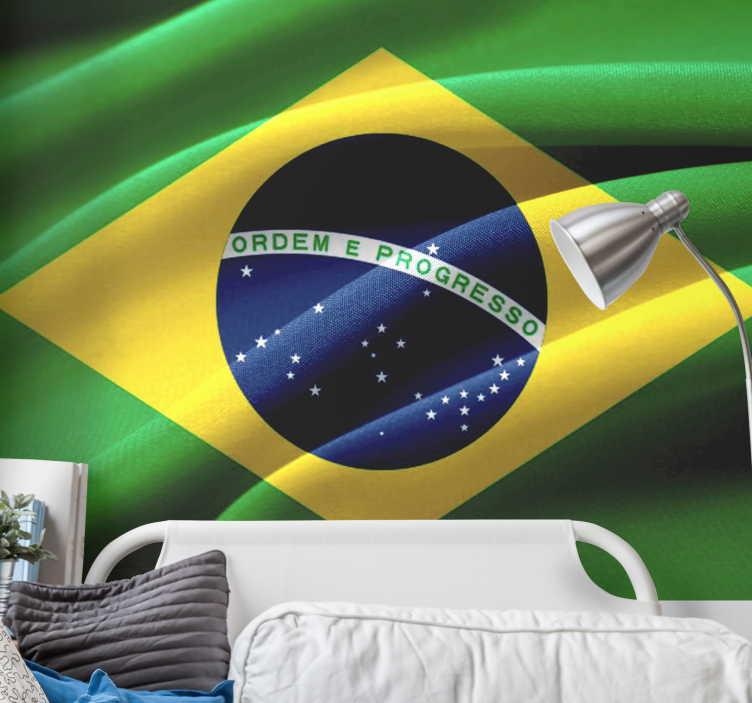 Fotomurais cidades e países com design da bandeira do brasil - TenStickers