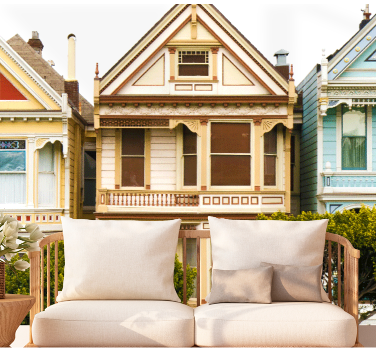 Fotomurais cidades e países exterior de casas vitorianas - TenStickers