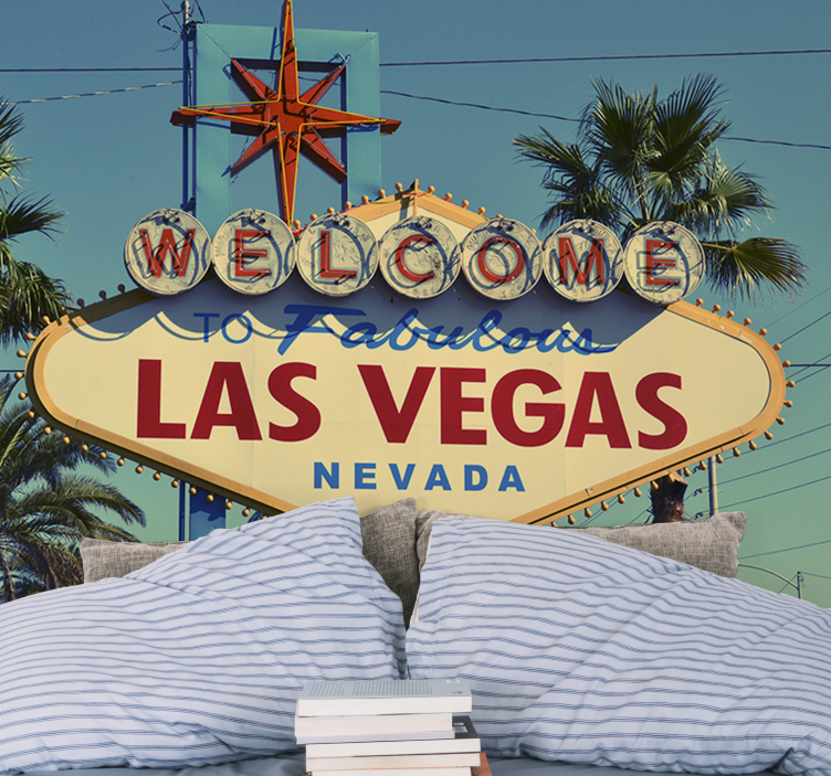 Fotomurais cidades e países placa clássica de las vegas - TenStickers
