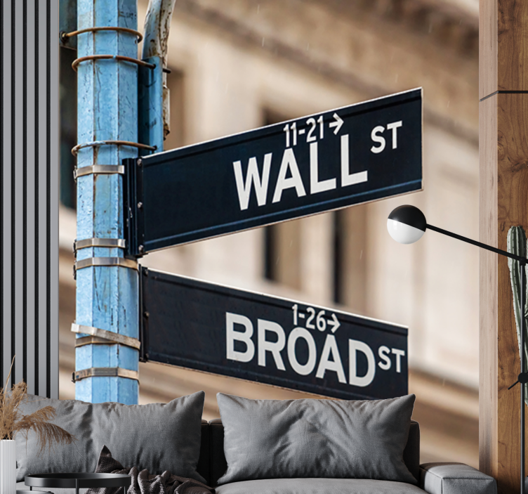 Fotomurais cidades e países placa da wall street - TenStickers