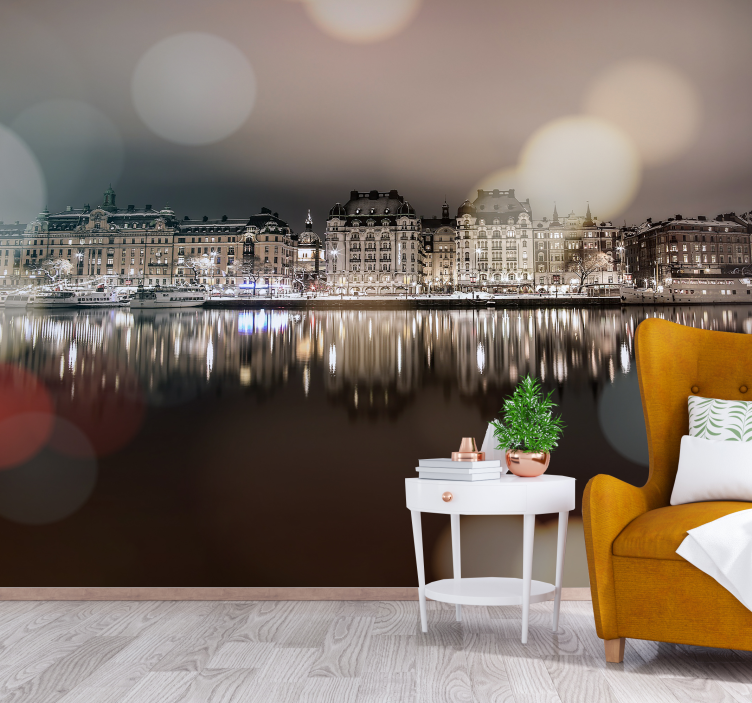 Fotomurais cidades e países reflexão cênica da cidade - TenStickers