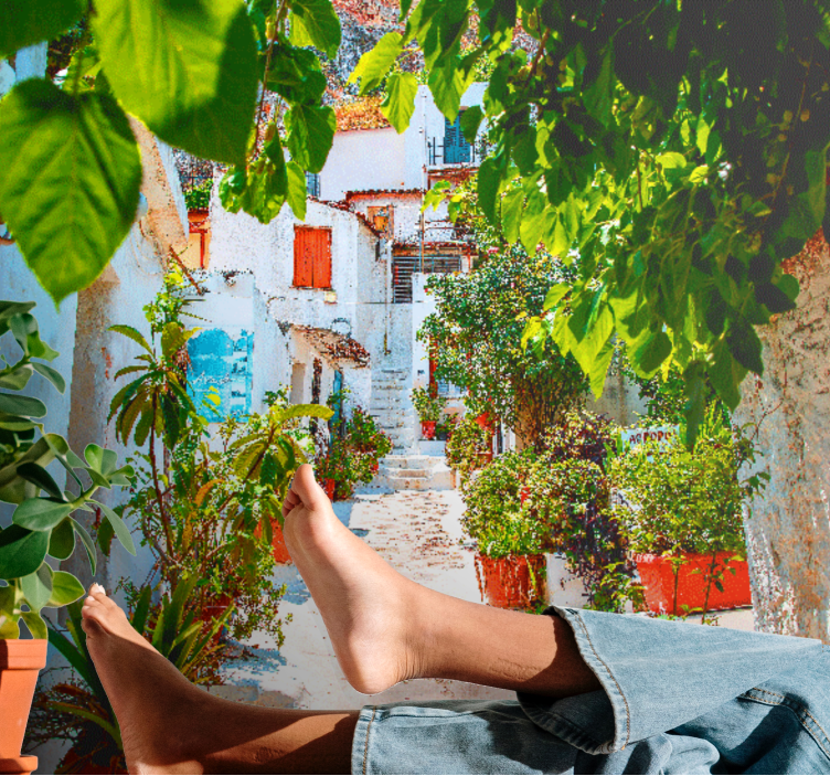 Fotomurais cidades e países rua encantadora do mediterrâneo - TenStickers