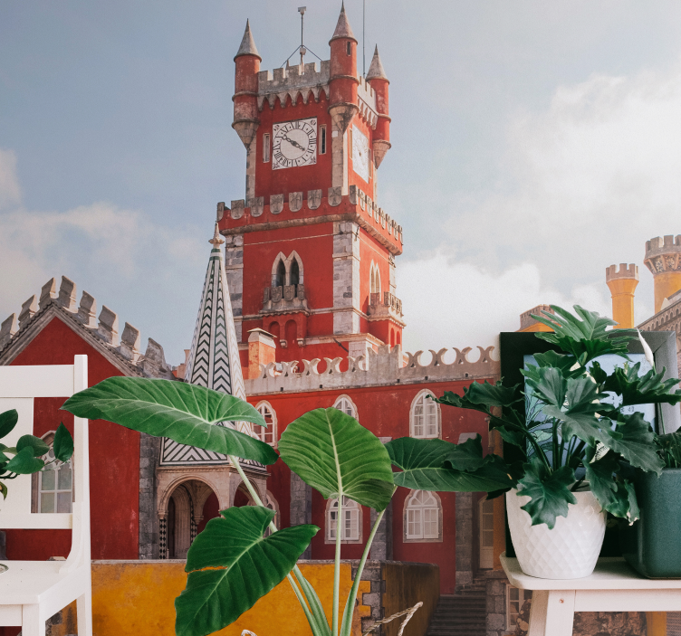 Fotomurais cidades e países torre vermelha histórica - TenStickers