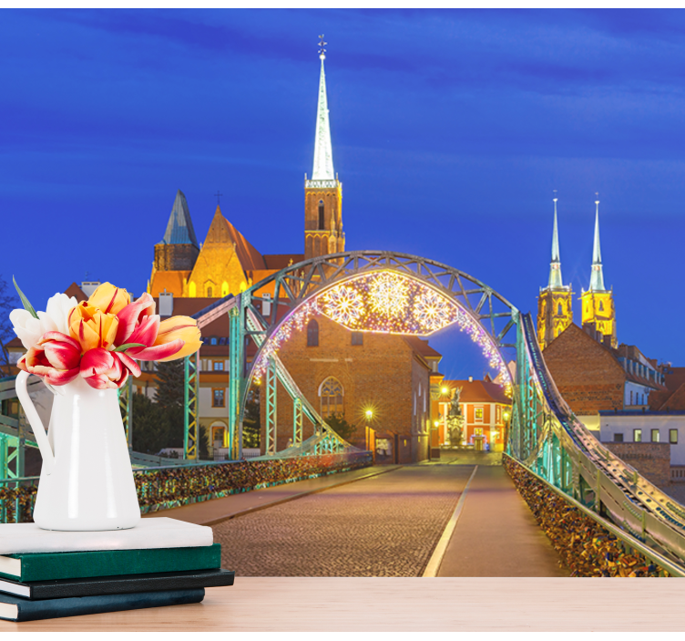 Fotomurais cidades e países vista da ponte histórica - TenStickers