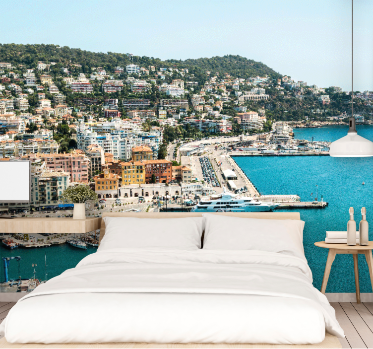 Fotomurais cidades e países vista de cidade costeira - TenStickers