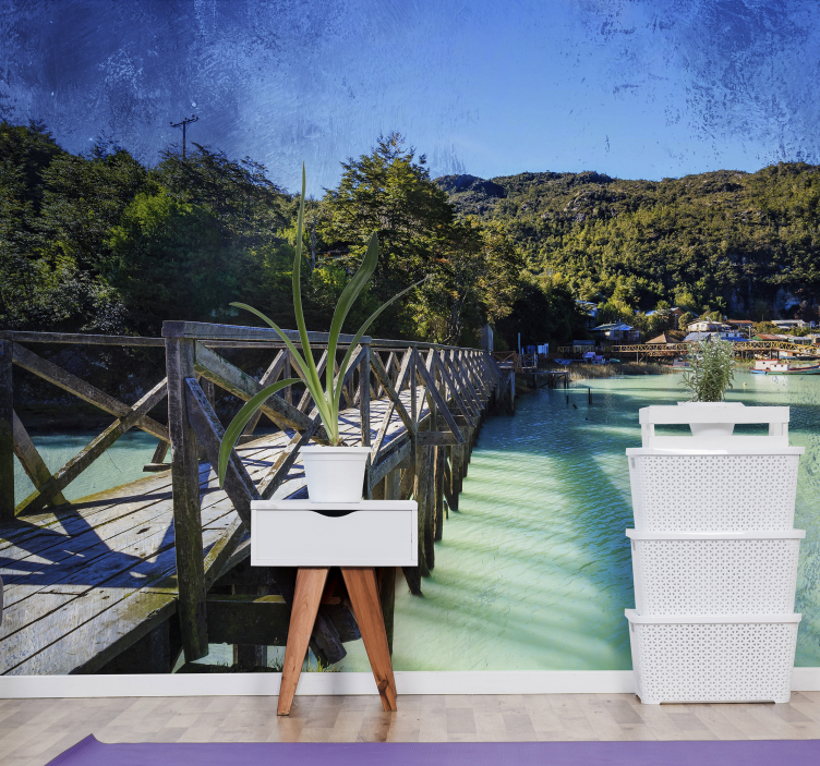 Fotomurais de paisagens caminho costeiro panorâmico - TenStickers