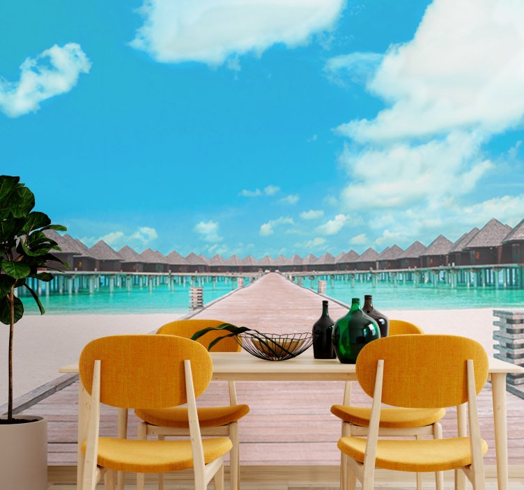 Fotomurais de paisagens caminho do cais tropical - TenStickers