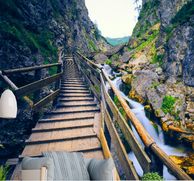 Fotomurais de paisagens caminho montanhoso cênico - TenStickers