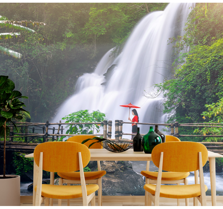 Fotomurais de paisagens cênica cachoeira serene - TenStickers