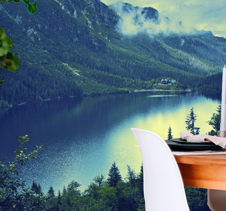 Fotomurais de paisagens grande reflexão da montanha - TenStickers