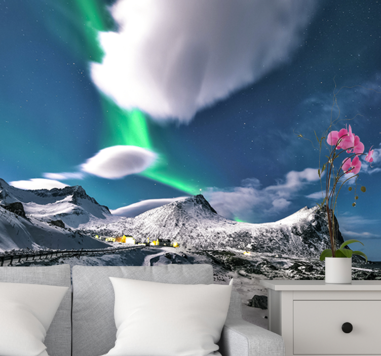 Fotomurais de paisagens perspectiva da aurora boreal - TenStickers