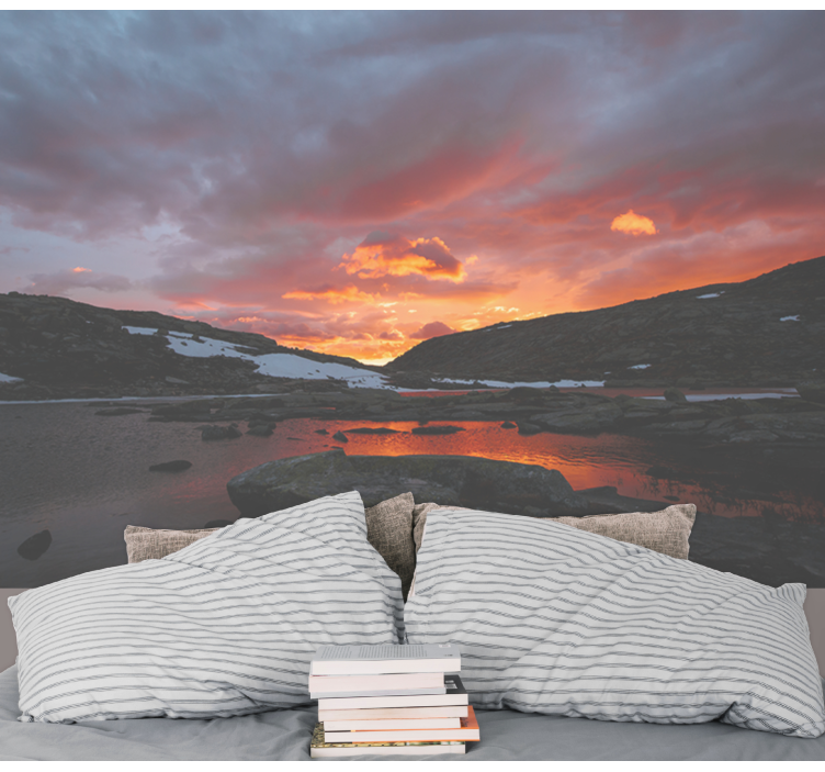 Fotomurais de paisagens reflexo deslumbrante do pôr do sol - TenStickers