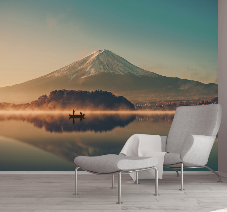 Fotomurais de paisagens reflexo do monte fuji - TenStickers