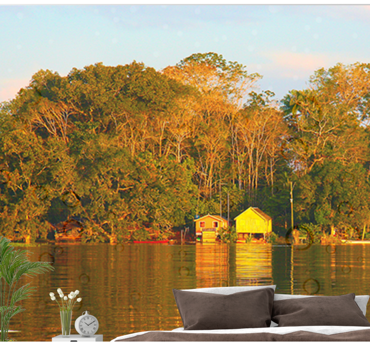 Fotomurais de paisagens reflexo sereno da paisagem aquática - TenStickers