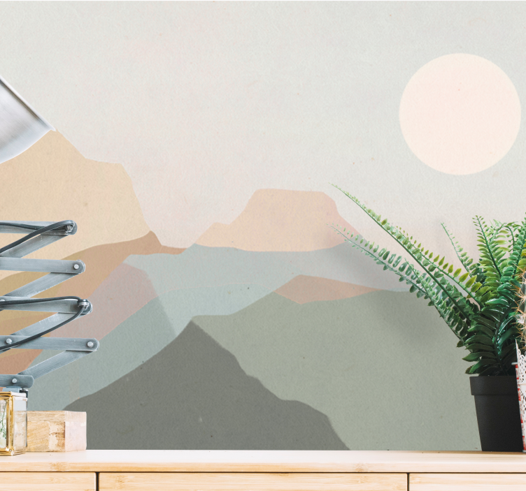 Fotomurais de paisagens vista do crepúsculo na montanha - TenStickers