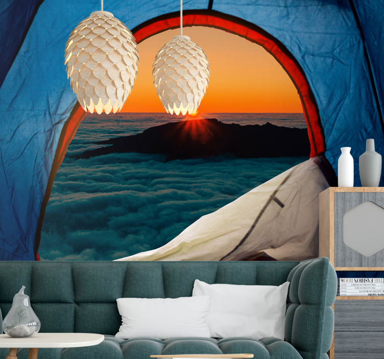 Fotomurais de paisagens vista do crepúsculo nas montanhas - TenStickers