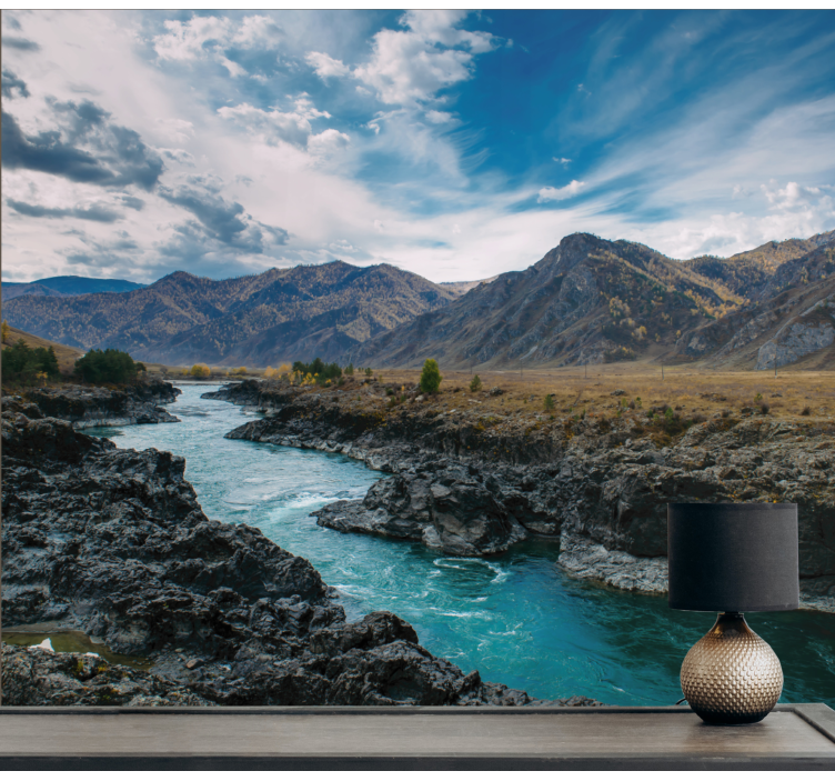 Fotomurais de paisagens vista do rio e da montanha - TenStickers