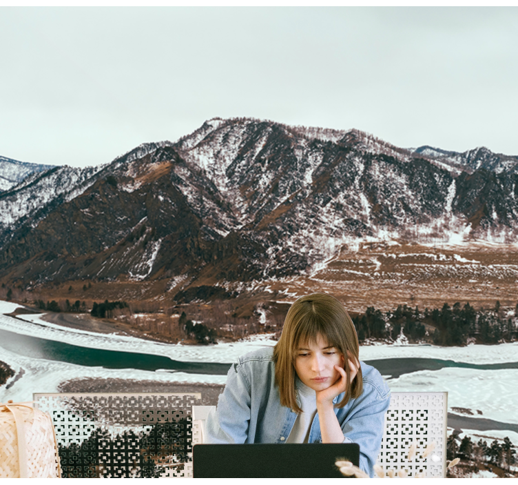 Fotomurais de paisagens vista do rio na montanha - TenStickers