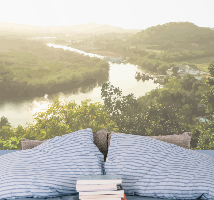 Fotomurais de paisagens vista serene do rio - TenStickers