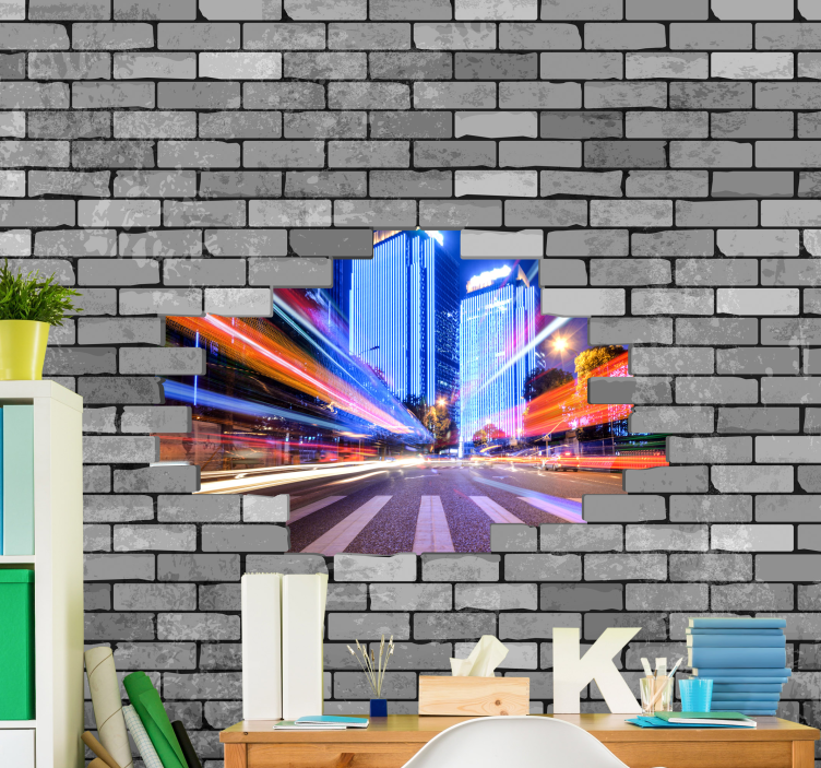 Murais de Parede Tijolos quebrados com foto - TenStickers