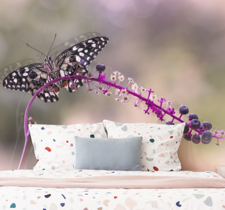 Fotomurais flores borboleta em flor - TenStickers