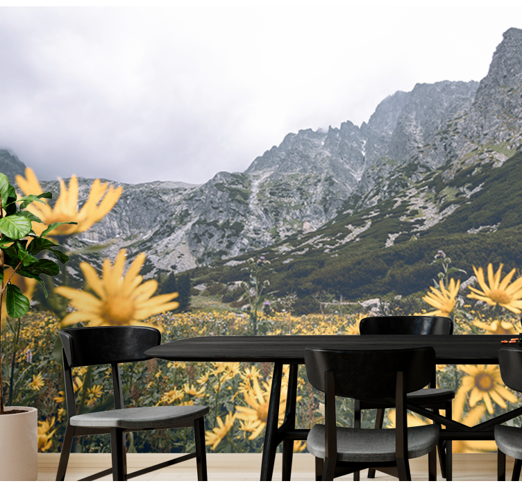 Fotomurais flores campo de flores amarelas - TenStickers