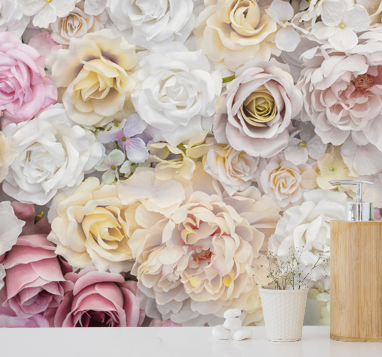 Fotomurais flores composição de rosas elegantes - TenStickers