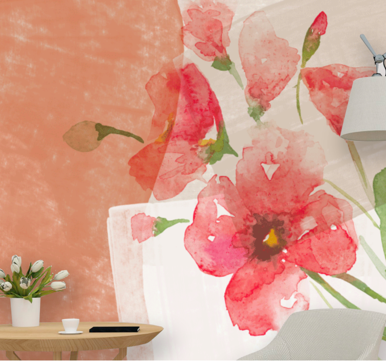 Fotomurais flores em design aquarela floral - TenStickers