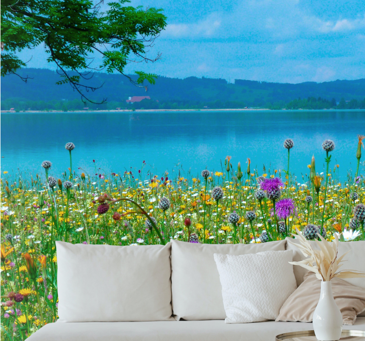 Fotomurais flores flora de pradaria luxuriante - TenStickers