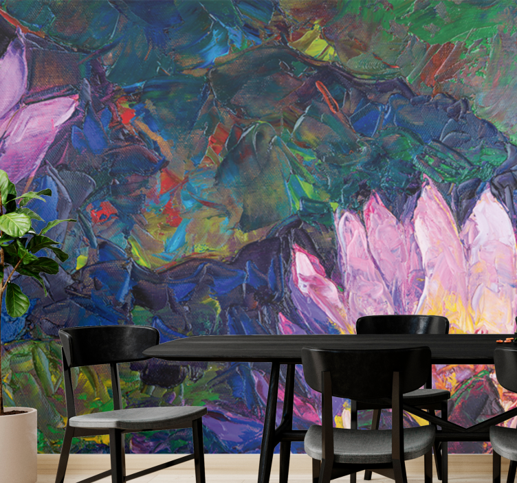 Fotomurais flores lótus abstrato - TenStickers