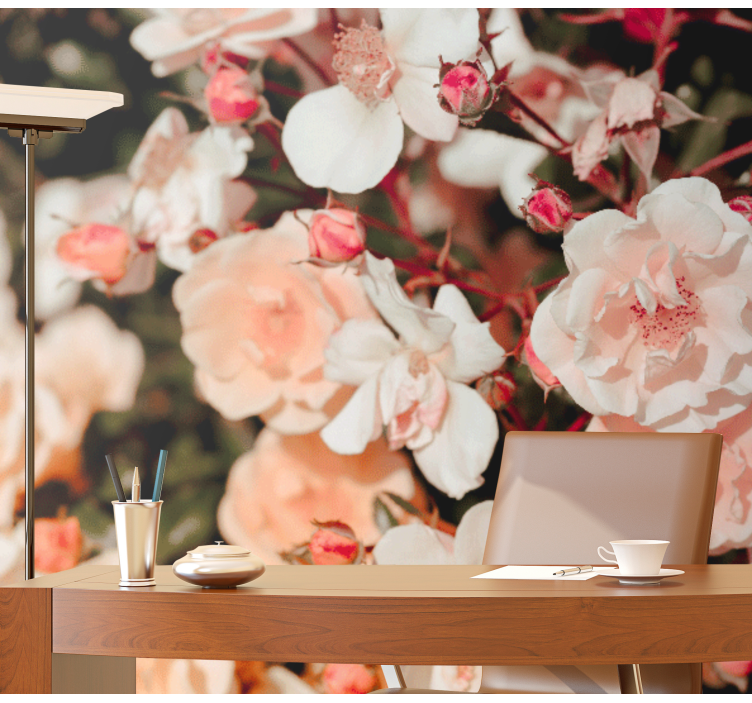 Fotomurais flores pétalas de rosa em flor - TenStickers