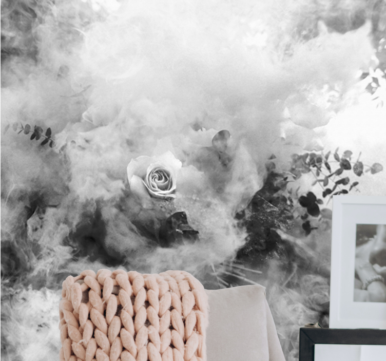 Fotomurais flores rosa branca etérea - TenStickers