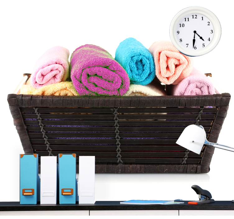 Fotomurais para casa de banho toalhas coloridas roladas - TenStickers