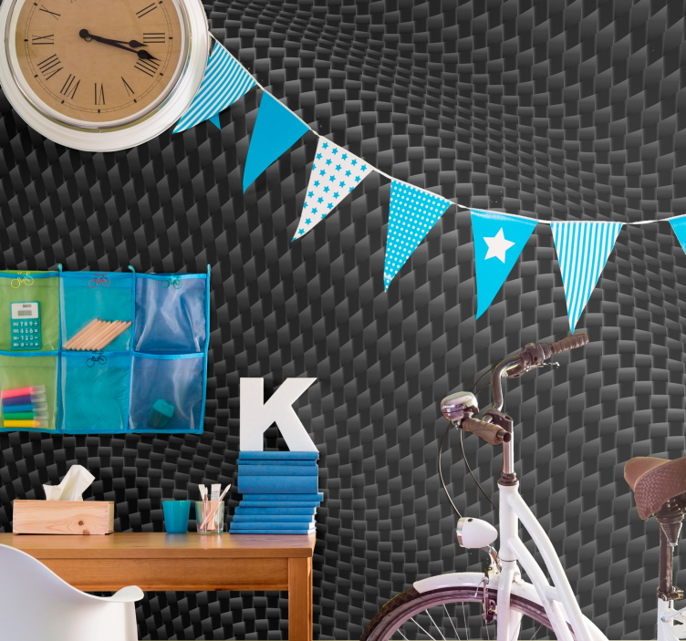 Fotomurais texturas e padrões padrão preto texturizado - TenStickers