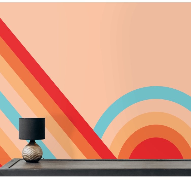 Fotomurais texturas e padrões padrões geométricos retrô - TenStickers